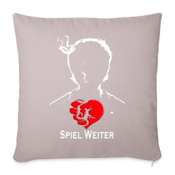 Spiel Weiter Grafik - Sofakissenbezug 45 x 45 cm - helles Taupe - Vorne