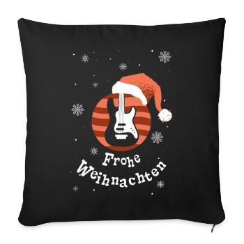 Frohe Weihnachten - Gitarre - Gitarrist - Sofakissenbezug 45 x 45 cm - Schwarz - Vorne
