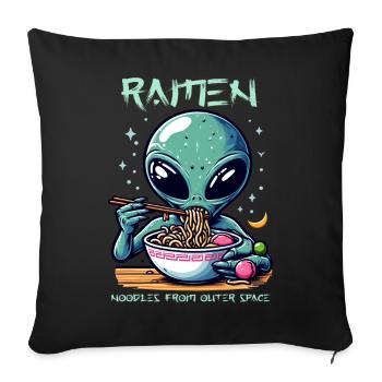 Extra-atmosphérique Ramen Alien Noodles - Housse de coussin décorative 45 x 45 cm - noir - Devant