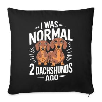 Chien teckel - Housse de coussin décorative 45 x 45 cm - noir - Devant
