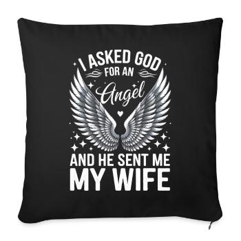 Femme Épouse Partenaire Famille Marié - Housse de coussin décorative 45 x 45 cm - noir - Devant