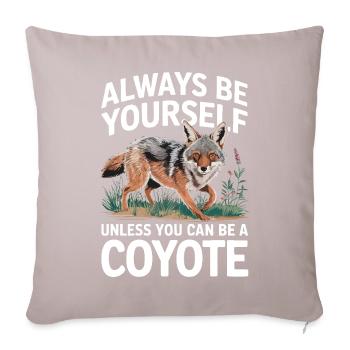 Coyote Animal Funny - Sofa pillowcase 17,3'' x 17,3'' (45 x 45 cm) - light taupe - Front