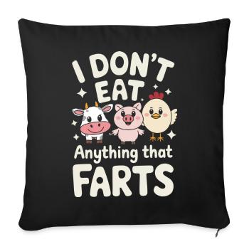 Végétarien Végétalien Végétarien Végétarien - Housse de coussin décorative 45 x 45 cm - noir - Devant
