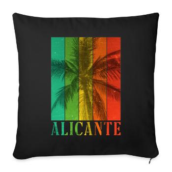 Alicante Spain Summer Palm Trees Beach Sea Holidays - Sofa pillowcase 17,3'' x 17,3'' (45 x 45 cm) - black - Front