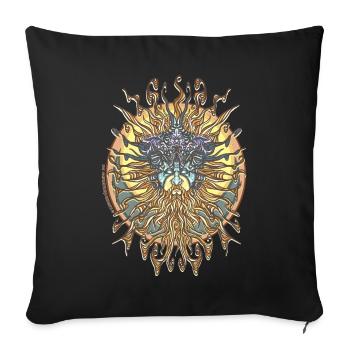 La Lune et le soleil Astrologie auto-dessinée - Housse de coussin décorative 45 x 45 cm - noir - Devant