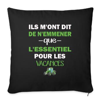 Ils m'ont dit d'emmener l'essentiel agriculteur - Housse de coussin décorative 45 x 45 cm - noir - Devant