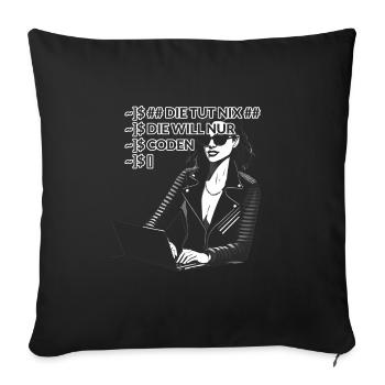 Coden Programmieren Programmiererin - Sofakissenbezug 45 x 45 cm - Schwarz - Vorne