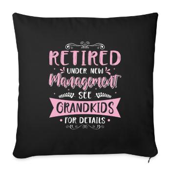 Pensioner Retirement Pension Gift Idea Humor Grandma - Sofa pillowcase 17,3'' x 17,3'' (45 x 45 cm) - black - Front