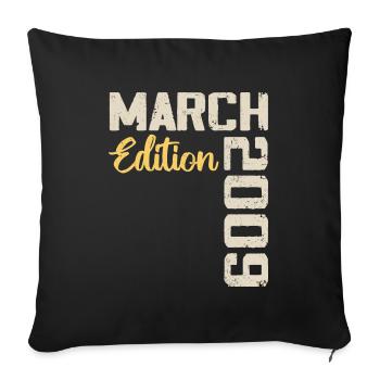 March 2009 Birthday Gift March 2009 - Sofa pillowcase 17,3'' x 17,3'' (45 x 45 cm) - black - Front