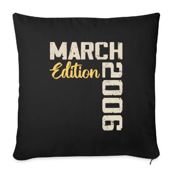 März 2006 Geburtstagsgeschenk März 2006 - Sofakissenbezug 45 x 45 cm - Schwarz - Vorne