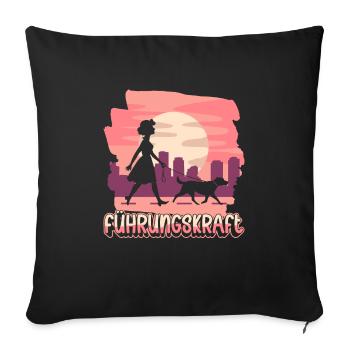Führungskraft Hund Hundehalterin Geschenkidee Witz - Sofakissenbezug 45 x 45 cm - Schwarz - Vorne