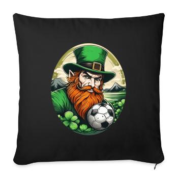 St. Patrick's Day Kleeblatt Fußball - Sofakissenbezug 45 x 45 cm - Schwarz - Vorne