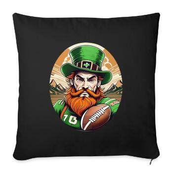 St. Patrick's Day Shamrock American Football - Sofa pillowcase 17,3'' x 17,3'' (45 x 45 cm) - black - Front