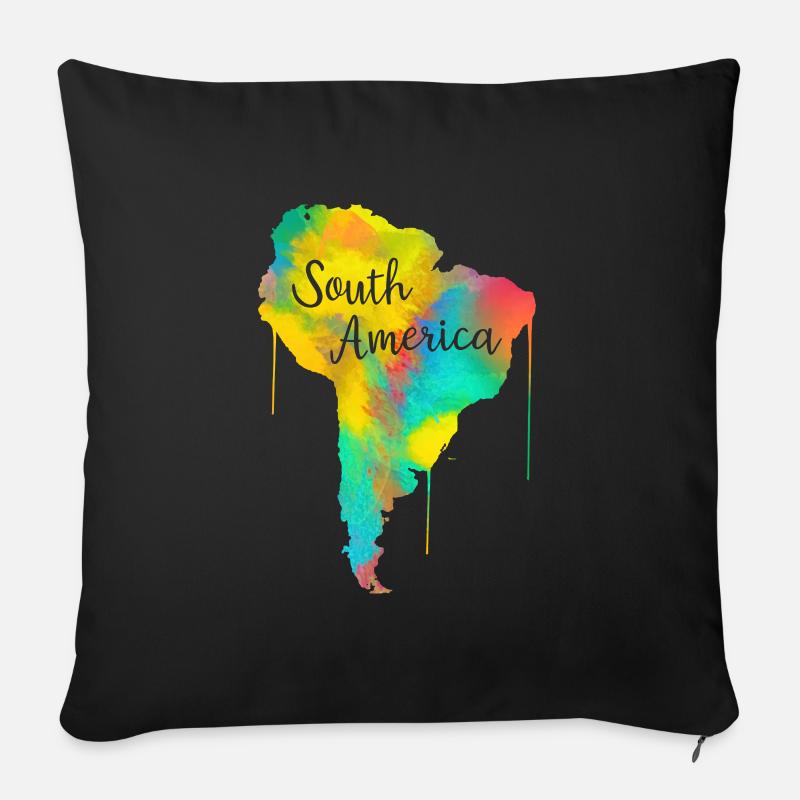 Amérique du sud - Housse de coussin décorative 45 x 45 cm - noir