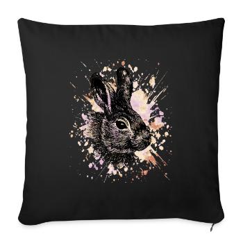 Rabbit - Sofa pillowcase 17,3'' x 17,3'' (45 x 45 cm) - black - Front