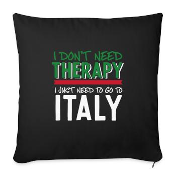 Italy - Sofa pillowcase 17,3'' x 17,3'' (45 x 45 cm) - black - Front