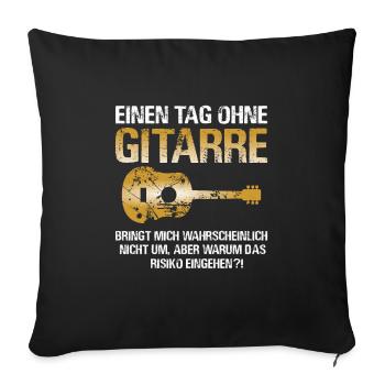Gitarre - Sofakissenbezug 45 x 45 cm - Schwarz - Vorne