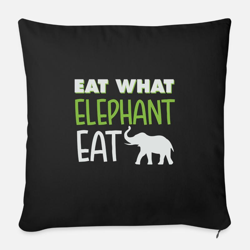 Elefant - Sofakissenbezug 45 x 45 cm - Schwarz