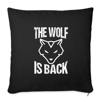 wolf - Sofa pillowcase 17,3'' x 17,3'' (45 x 45 cm) - black - Front