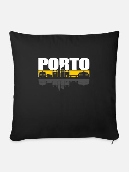 Porto - Sofakissenbezug 45 x 45 cm - Schwarz