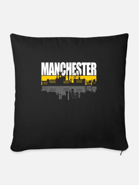 Manchester - Sofakissenbezug 45 x 45 cm - Schwarz