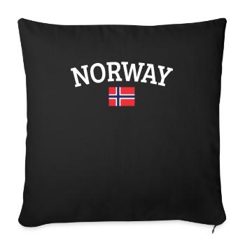Norway Scandinavia gift Oslo - Sofa pillowcase 17,3'' x 17,3'' (45 x 45 cm) - black - Front