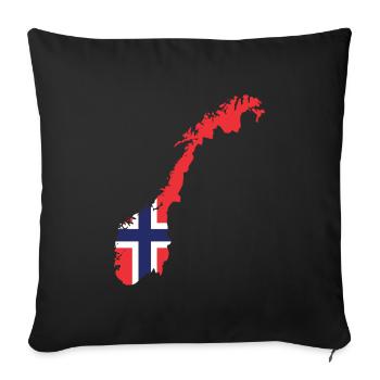 Norway Scandinavia gift Oslo - Sofa pillowcase 17,3'' x 17,3'' (45 x 45 cm) - black - Front