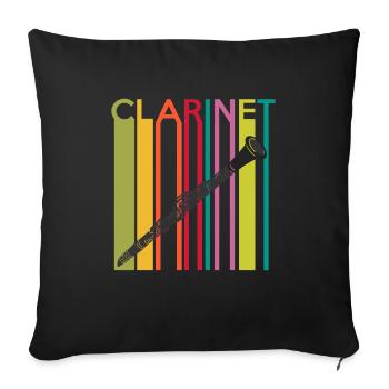 Clarinette - Housse de coussin décorative 45 x 45 cm - noir - Devant
