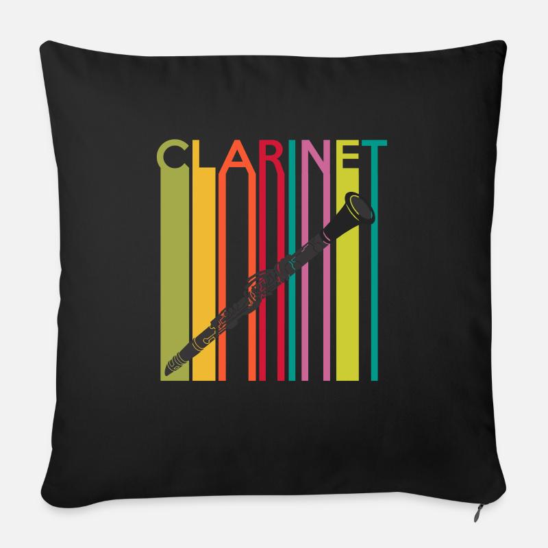 Klarinette - Sofakissenbezug 45 x 45 cm - Schwarz