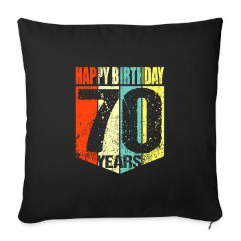 70th Birthday - Sofa pillowcase 17,3'' x 17,3'' (45 x 45 cm) - black - Front
