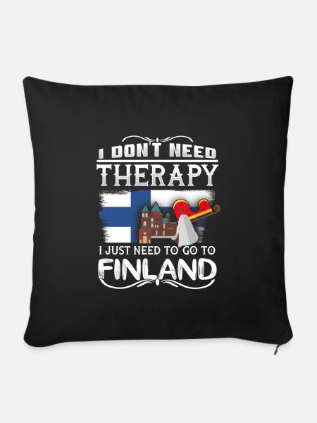 Finnland - Sofakissenbezug 45 x 45 cm - Schwarz
