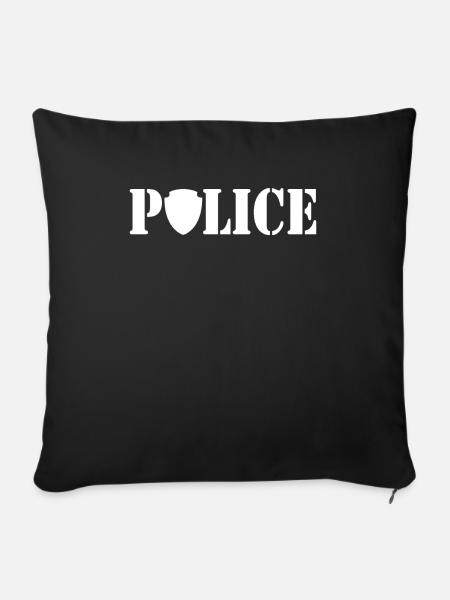 Polizei - Sofakissenbezug 45 x 45 cm - Schwarz