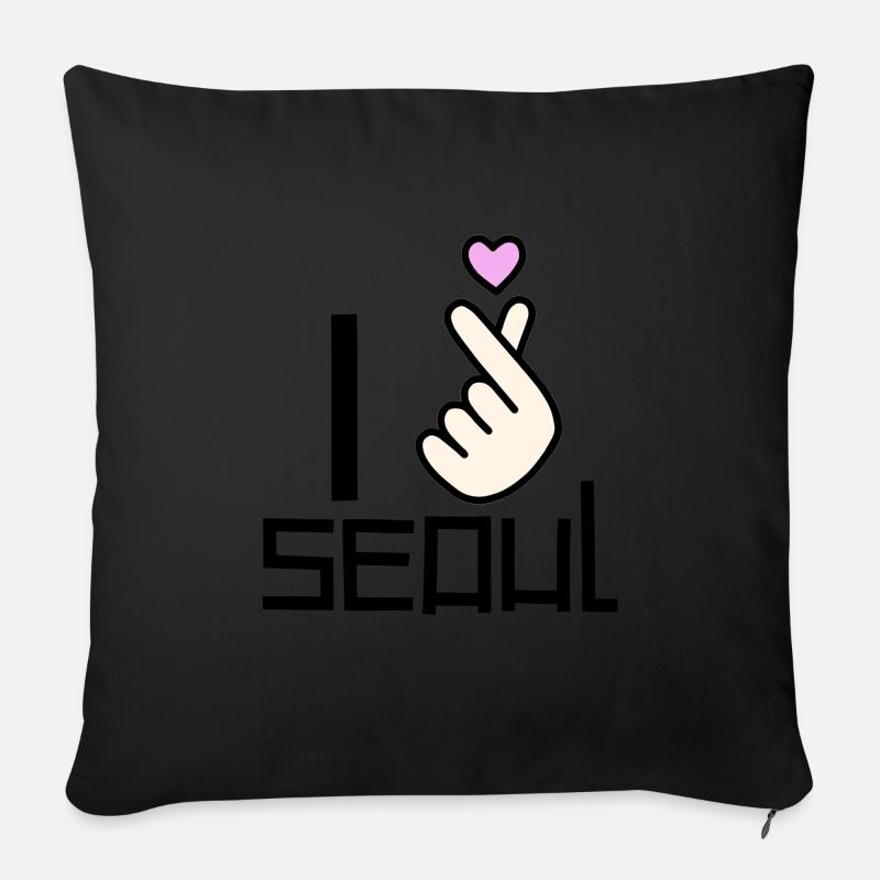 Korea - Sofakissenbezug 45 x 45 cm - Schwarz