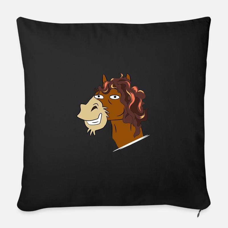 Pferd - Sofakissenbezug 45 x 45 cm - Schwarz