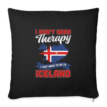 Iceland - Sofa pillowcase 17,3'' x 17,3'' (45 x 45 cm) - black - Front
