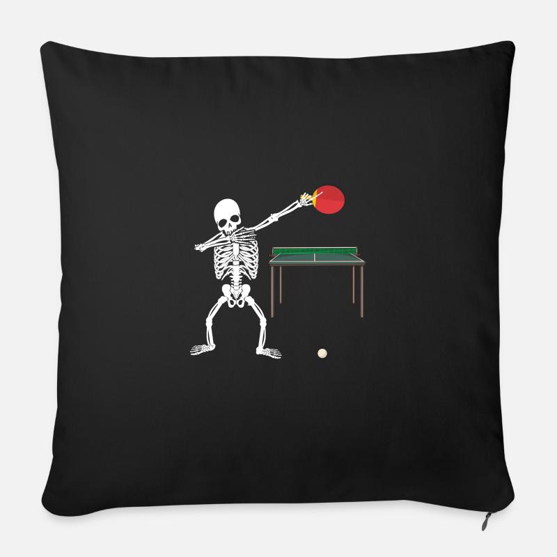 Tischtennis - Sofakissenbezug 45 x 45 cm - Schwarz