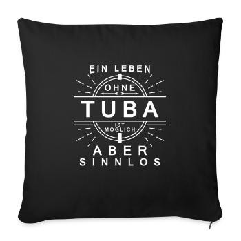 Tuba - Sofa pillowcase 17,3'' x 17,3'' (45 x 45 cm) - black - Front