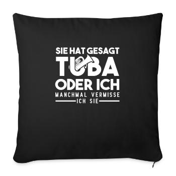 Tuba - Sofa pillowcase 17,3'' x 17,3'' (45 x 45 cm) - black - Front