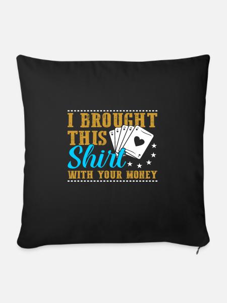 Poker Pokern Geschenk - Sofakissenbezug 45 x 45 cm - Schwarz