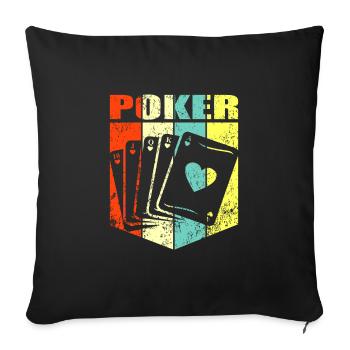 Poker Poker Cadeau - Housse de coussin décorative 45 x 45 cm - noir - Devant