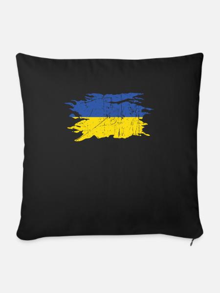 Ukraine - Sofakissenbezug 45 x 45 cm - Schwarz