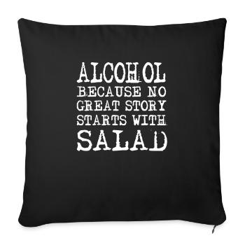 funny saying funny sayings - Sofa pillowcase 17,3'' x 17,3'' (45 x 45 cm) - black - Front