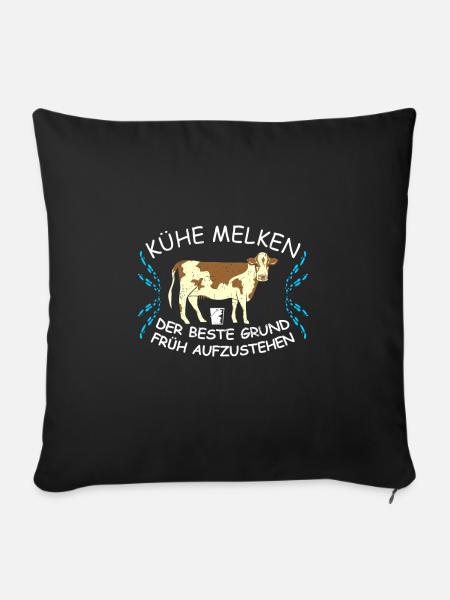 Kuh Kühe - Sofakissenbezug 45 x 45 cm - Schwarz