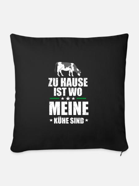 Kuh Kühe - Sofakissenbezug 45 x 45 cm - Schwarz