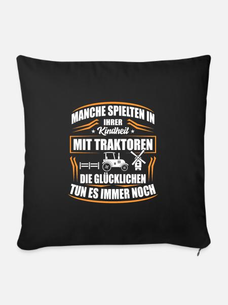 Traktor - Sofakissenbezug 45 x 45 cm - Schwarz