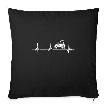 Farmer Tracktor Landwirtschaft Geschenk Spruch Bäu - Sofakissenbezug 45 x 45 cm - Schwarz - Vorne