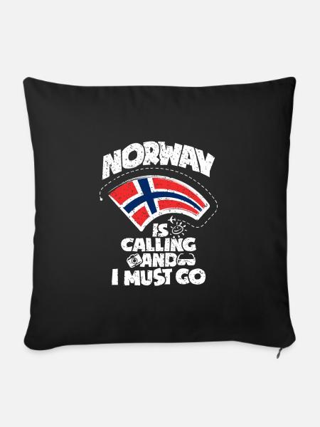 Norwegen - Sofakissenbezug 45 x 45 cm - Schwarz