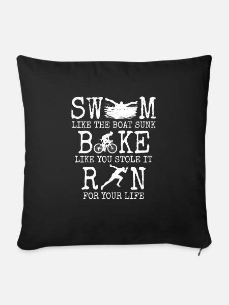 Triathlon - Sofakissenbezug 45 x 45 cm - Schwarz