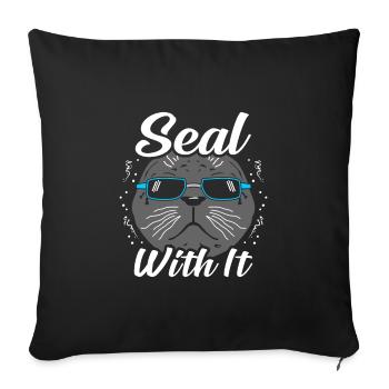 Seal Seal Water Sea Sweet Gift - Sofa pillowcase 17,3'' x 17,3'' (45 x 45 cm) - black - Front