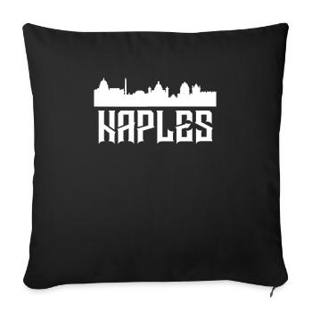 Naples Italy - Sofa pillowcase 17,3'' x 17,3'' (45 x 45 cm) - black - Front
